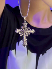 Rose Cross Necklace