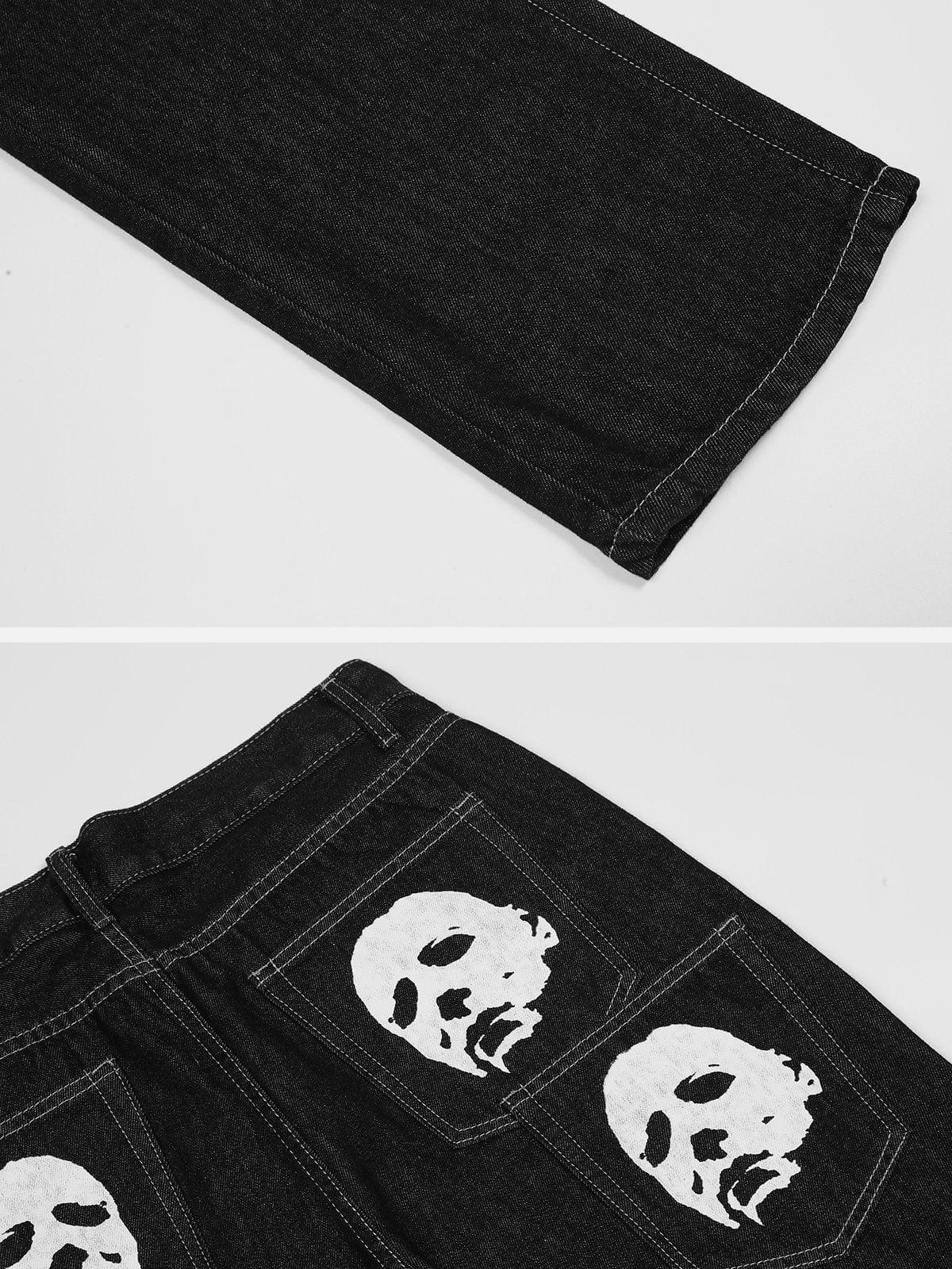 Bat Face Print Jeans