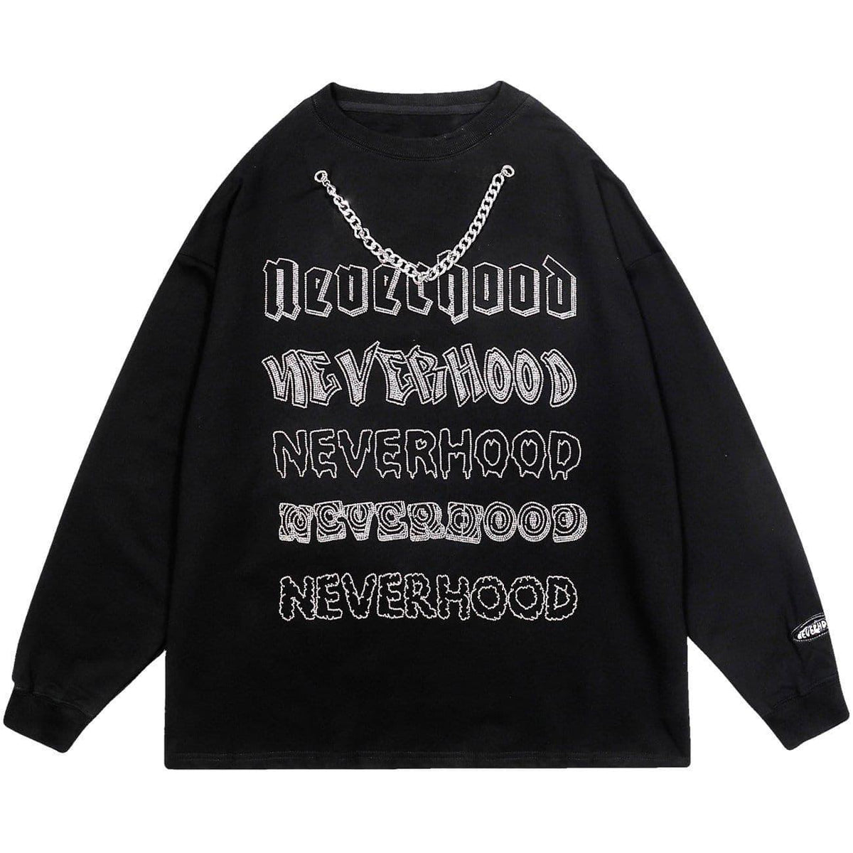 Necklace Letters Print Sweatshirt