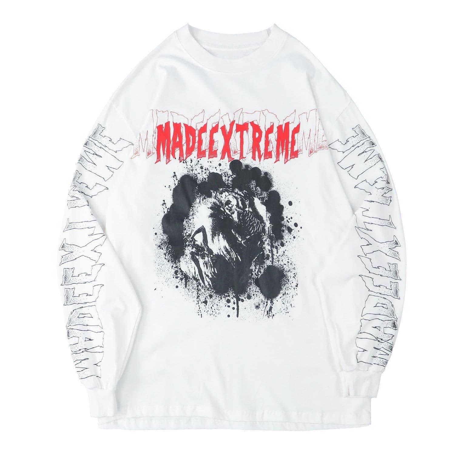 Dark Skeleton Fight Print Sweatshirt