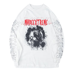 Dark Skeleton Fight Print Sweatshirt