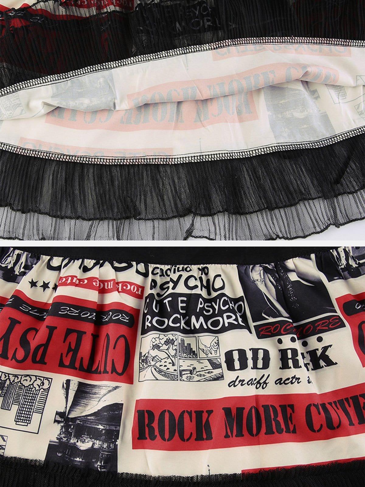 Personalized Print Tie Lace Skirt