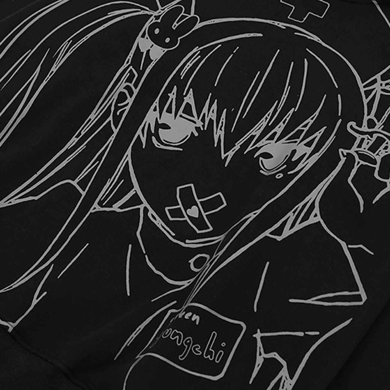 Anime Nurse Girl Print Hoodies