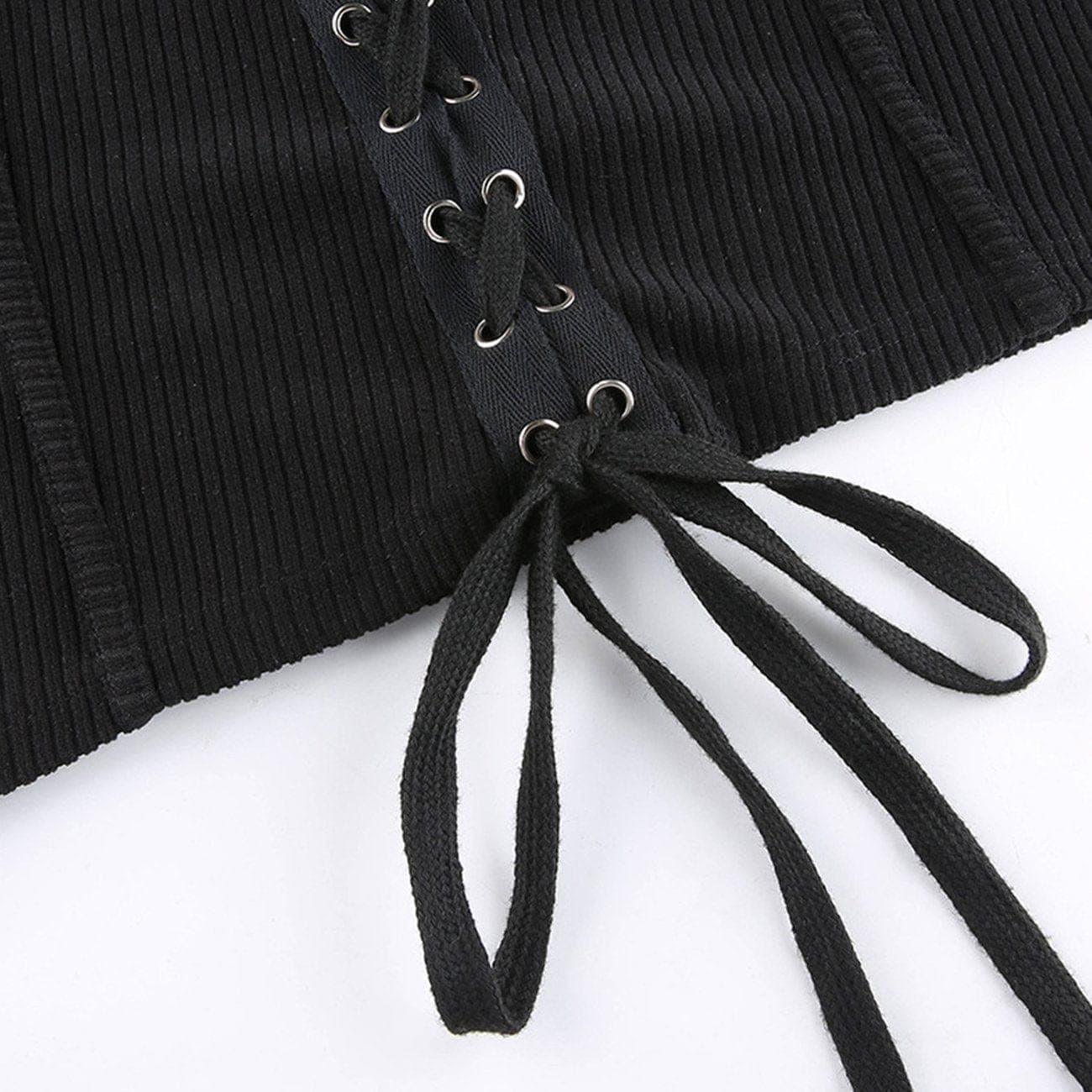 Half Turtleneck Patchwork Cross Tie Dress