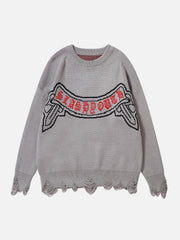 Letters Ripper Hole Sweater