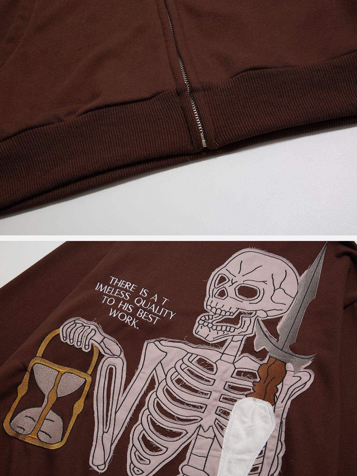 Skeleton Hourglass Zip Up Hoodie