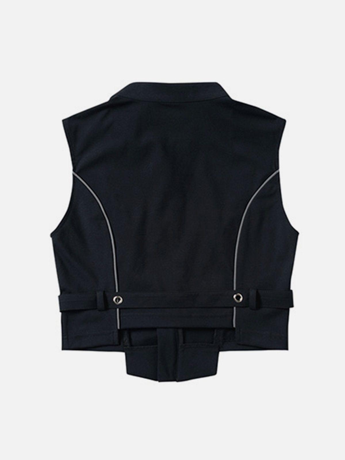 Reflective Strip Zip Up Vest