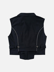 Reflective Strip Zip Up Vest