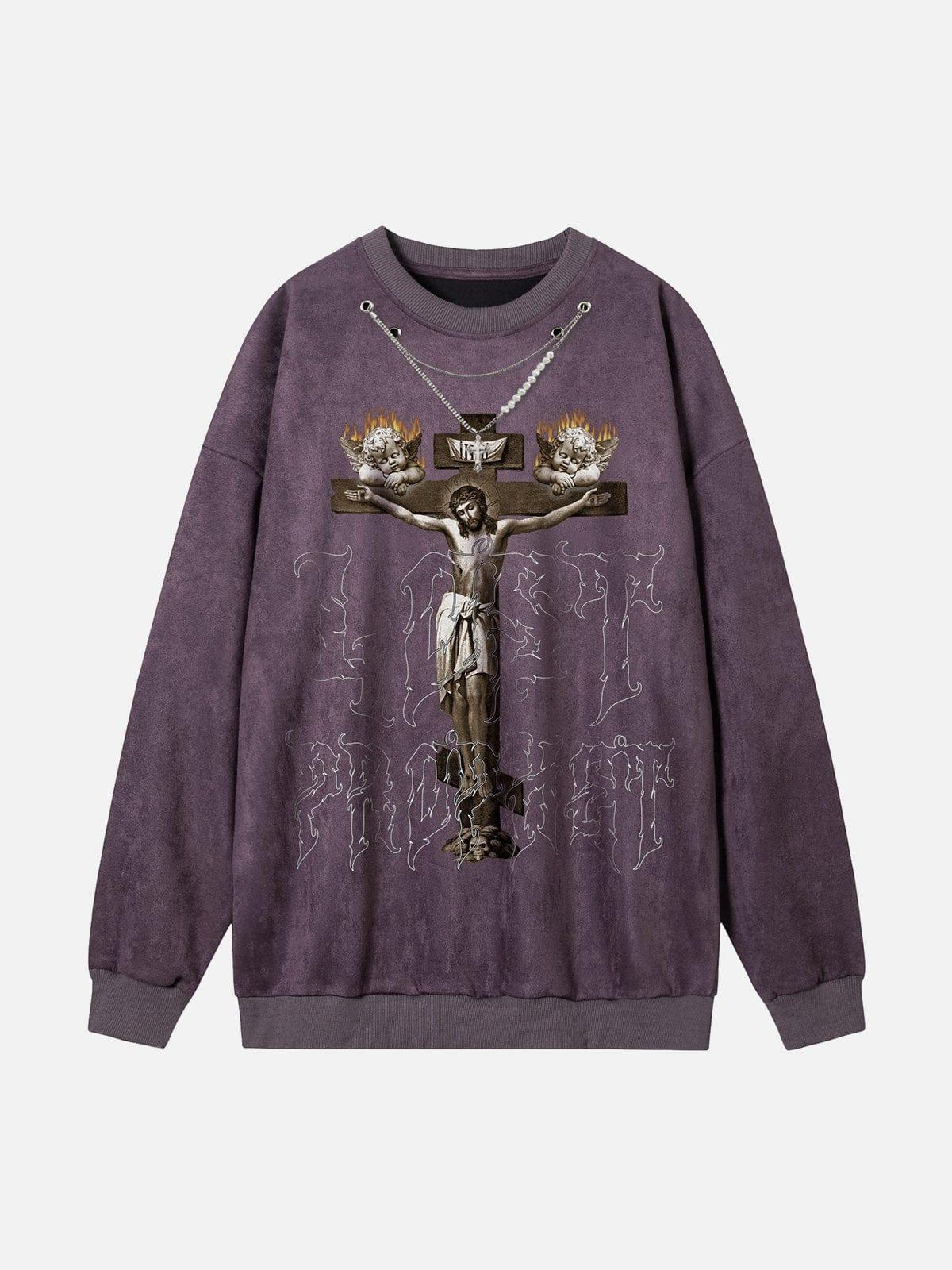 Cross Necklace Sweatshirt