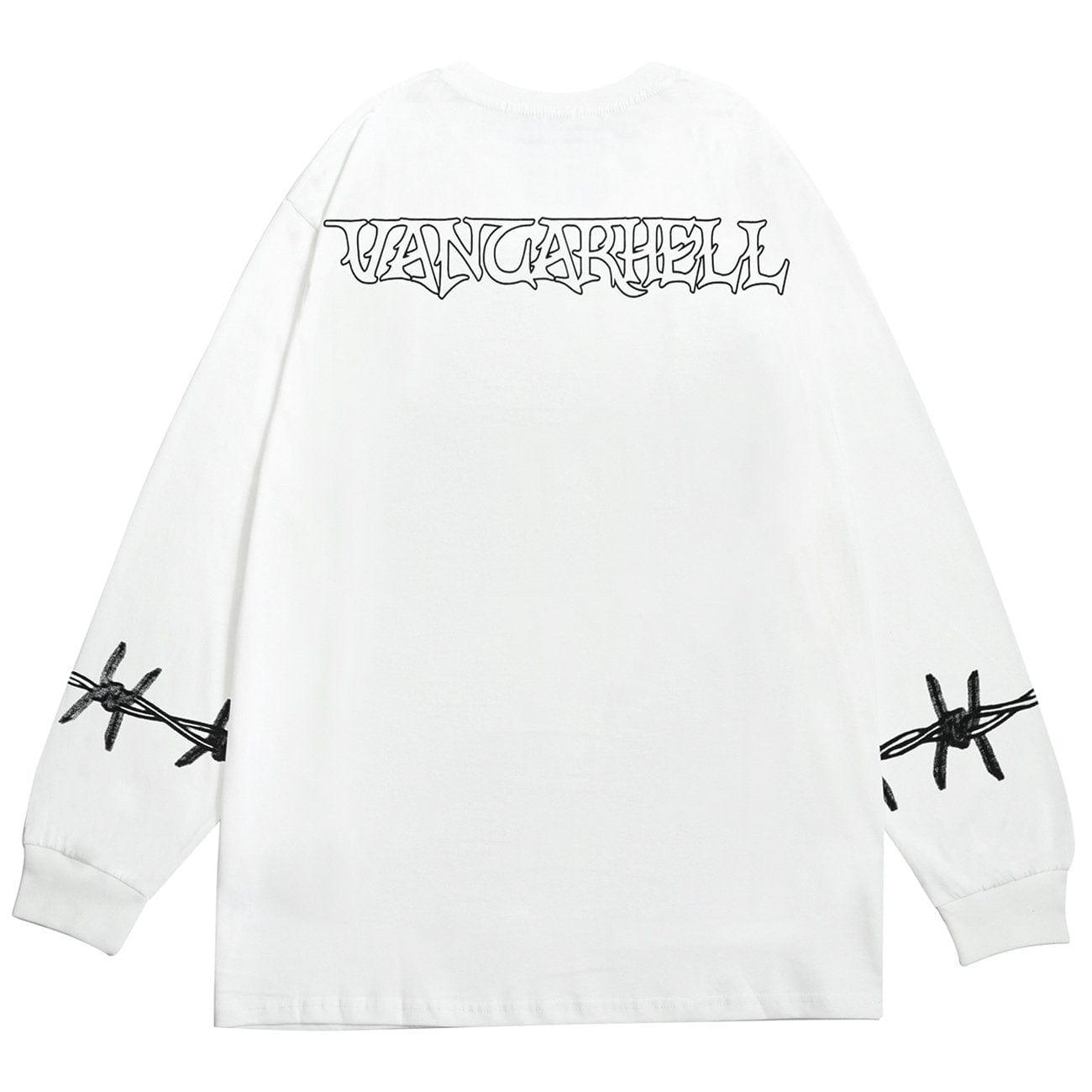 Thorn Fire Flame Cotton Oversized Sweatshirt