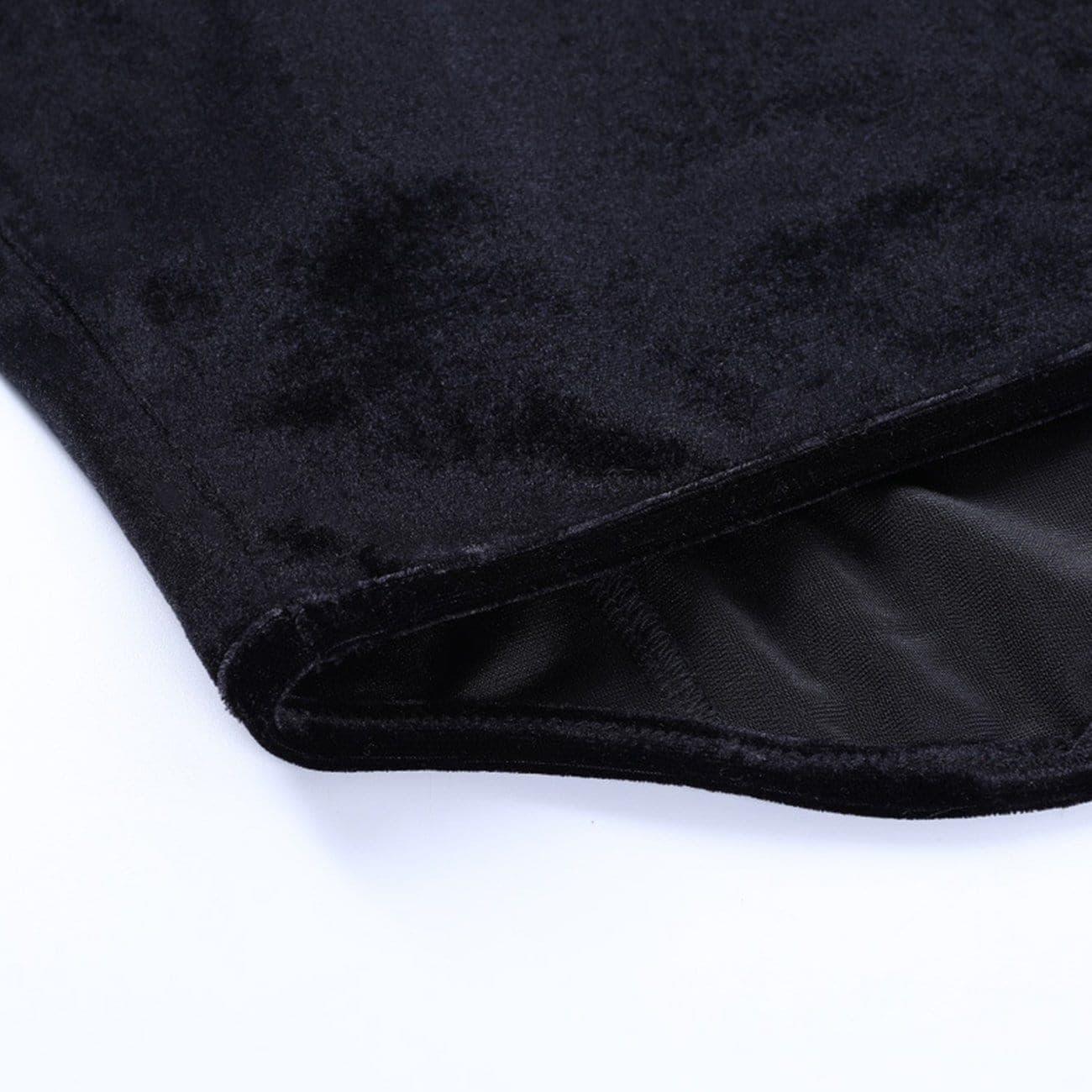 Dark Design Lace Vest Flared Sleeve Long Sleeve T-shirt