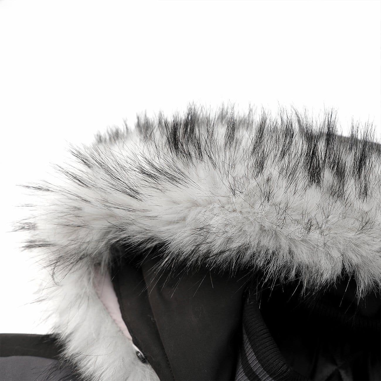 Detachable Fur Collar Hat Winter Coat