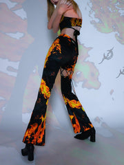 Stereoscopic Flame Print Vest