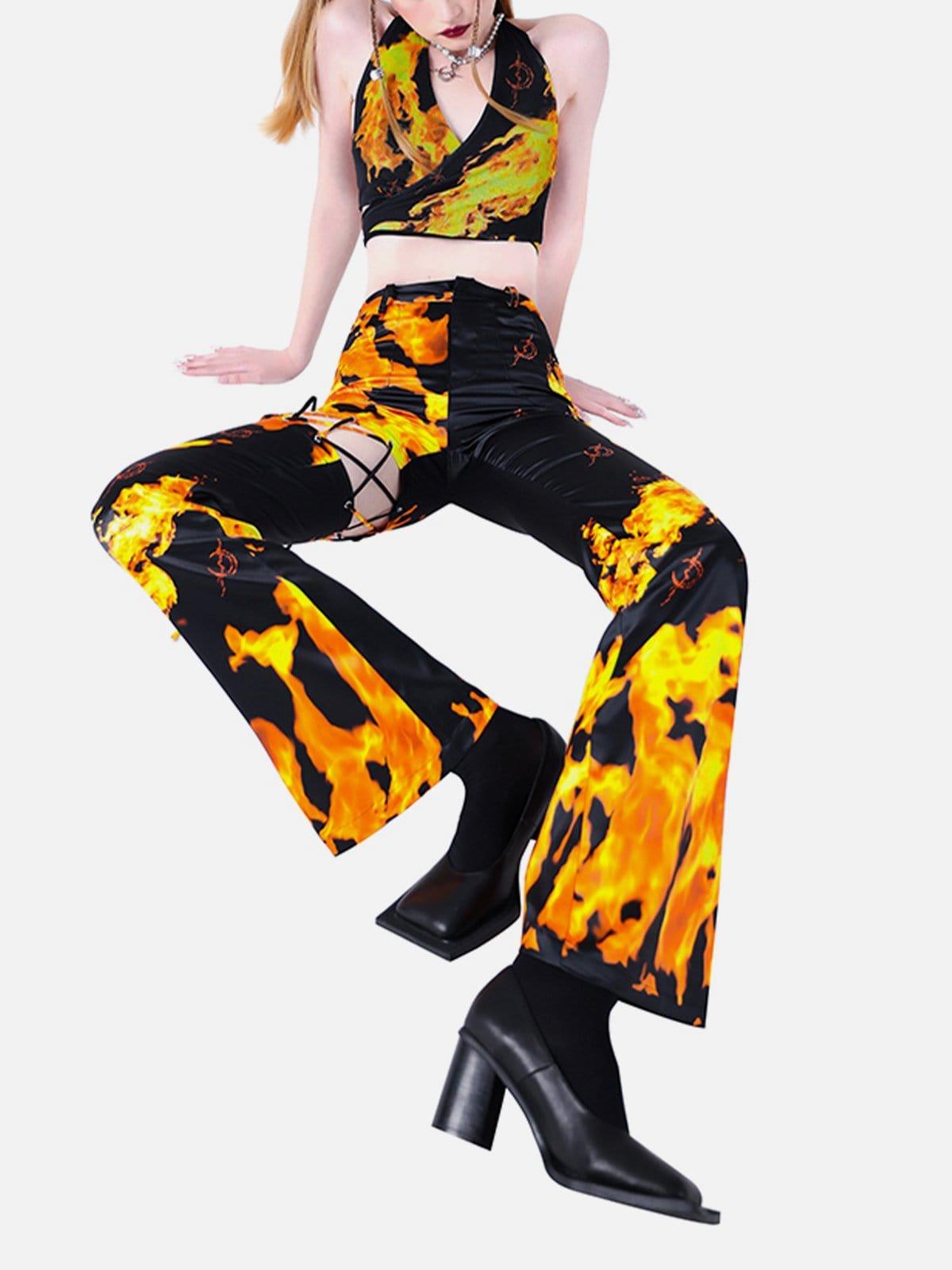 Stereoscopic Flame Print Vest