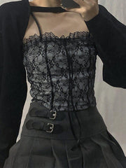 Sexy Lace Bow Tie Vest