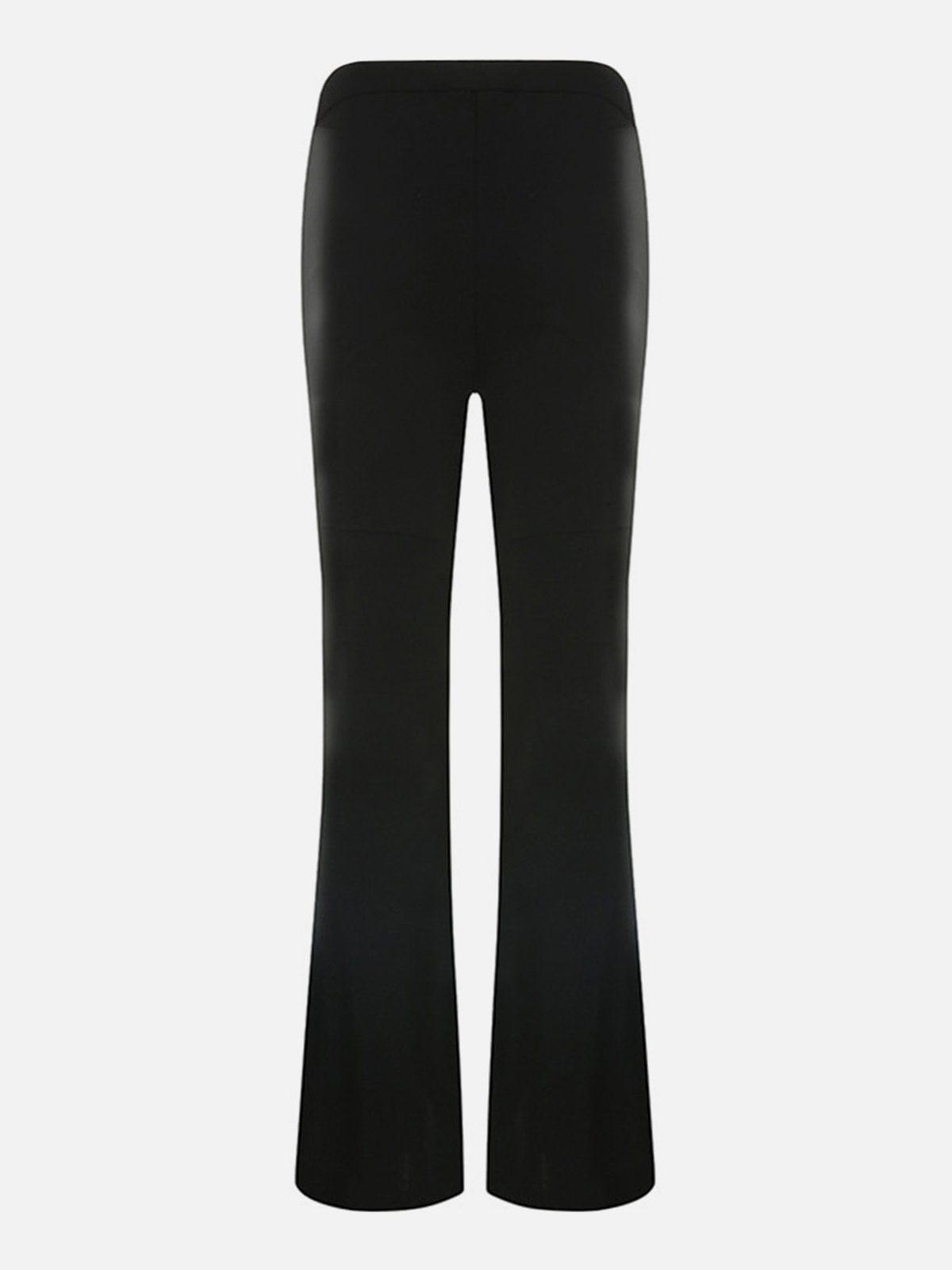 Irregular Zipper Mesh Patchwork Flared Pants