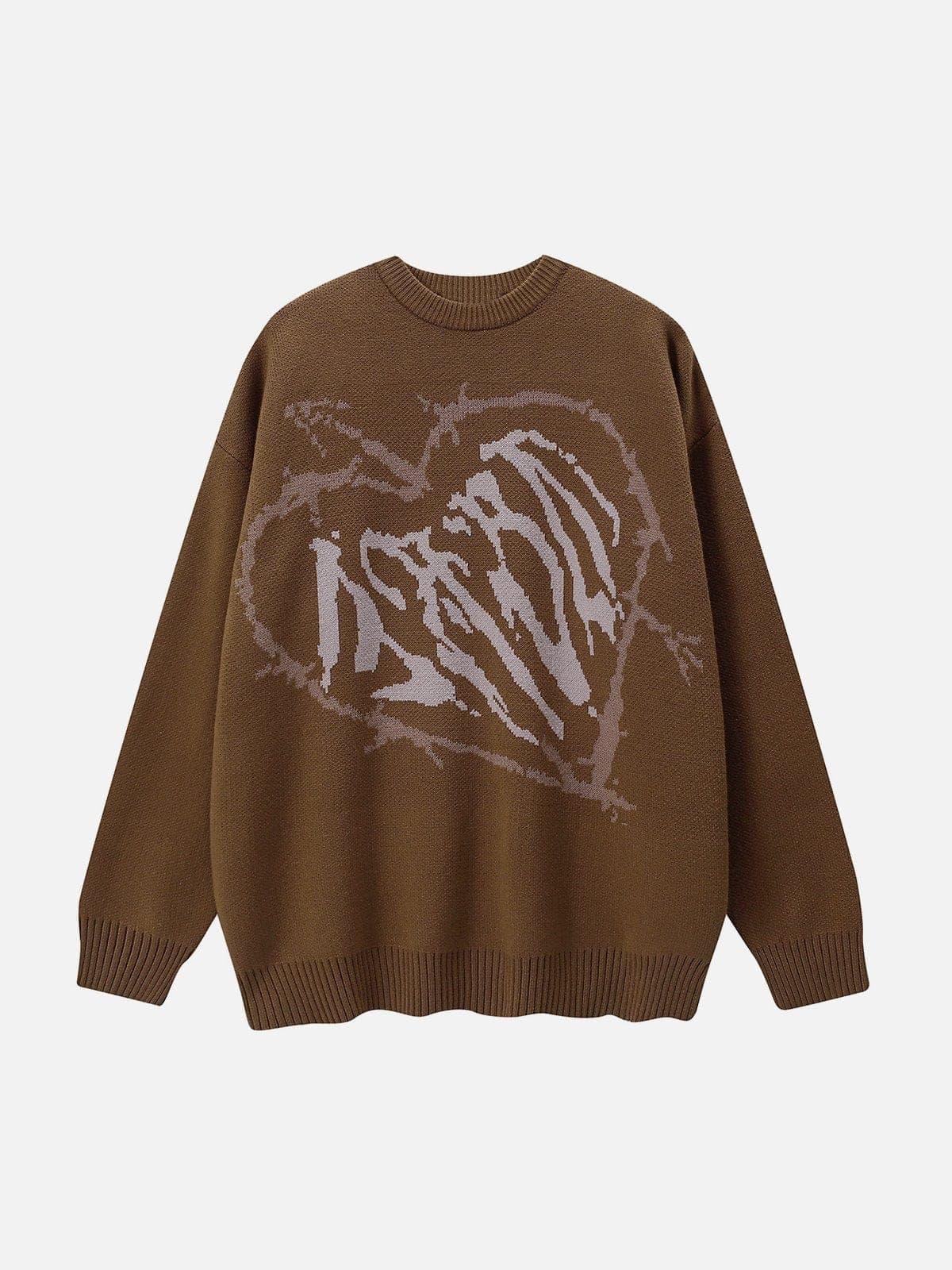 Arrow Penetrate Heart Knit Sweater