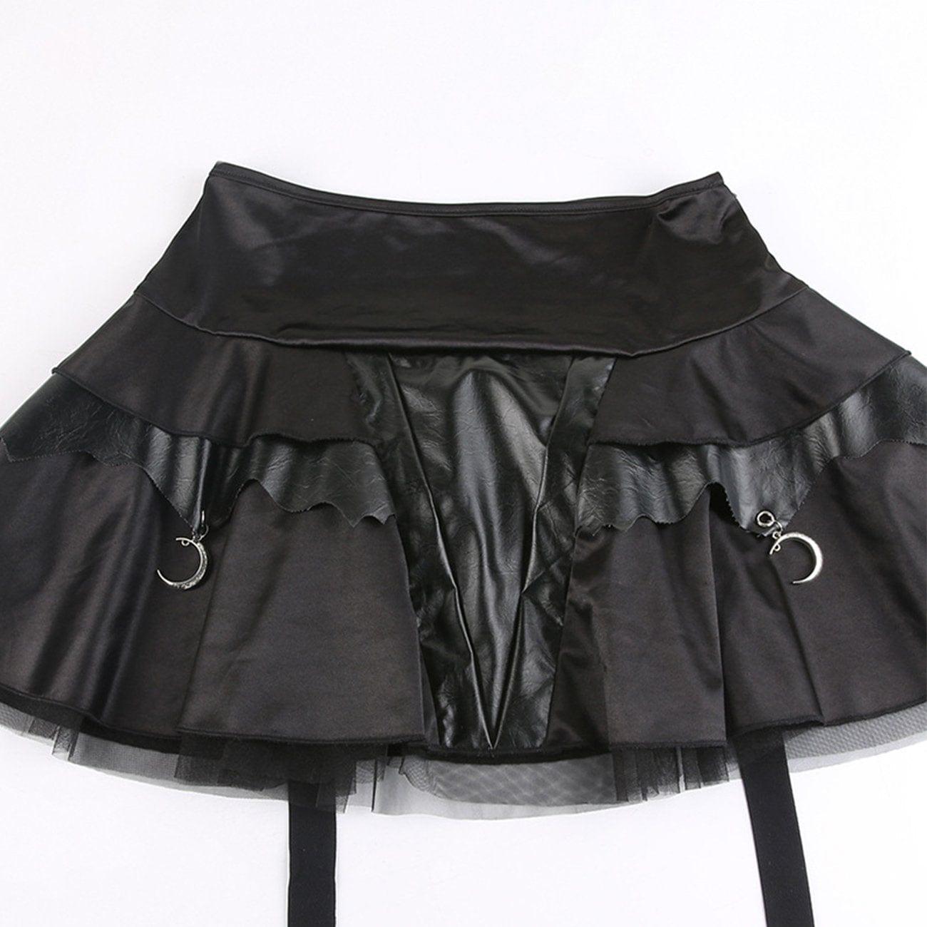 Dark Goth Mesh Panel Flared Pants