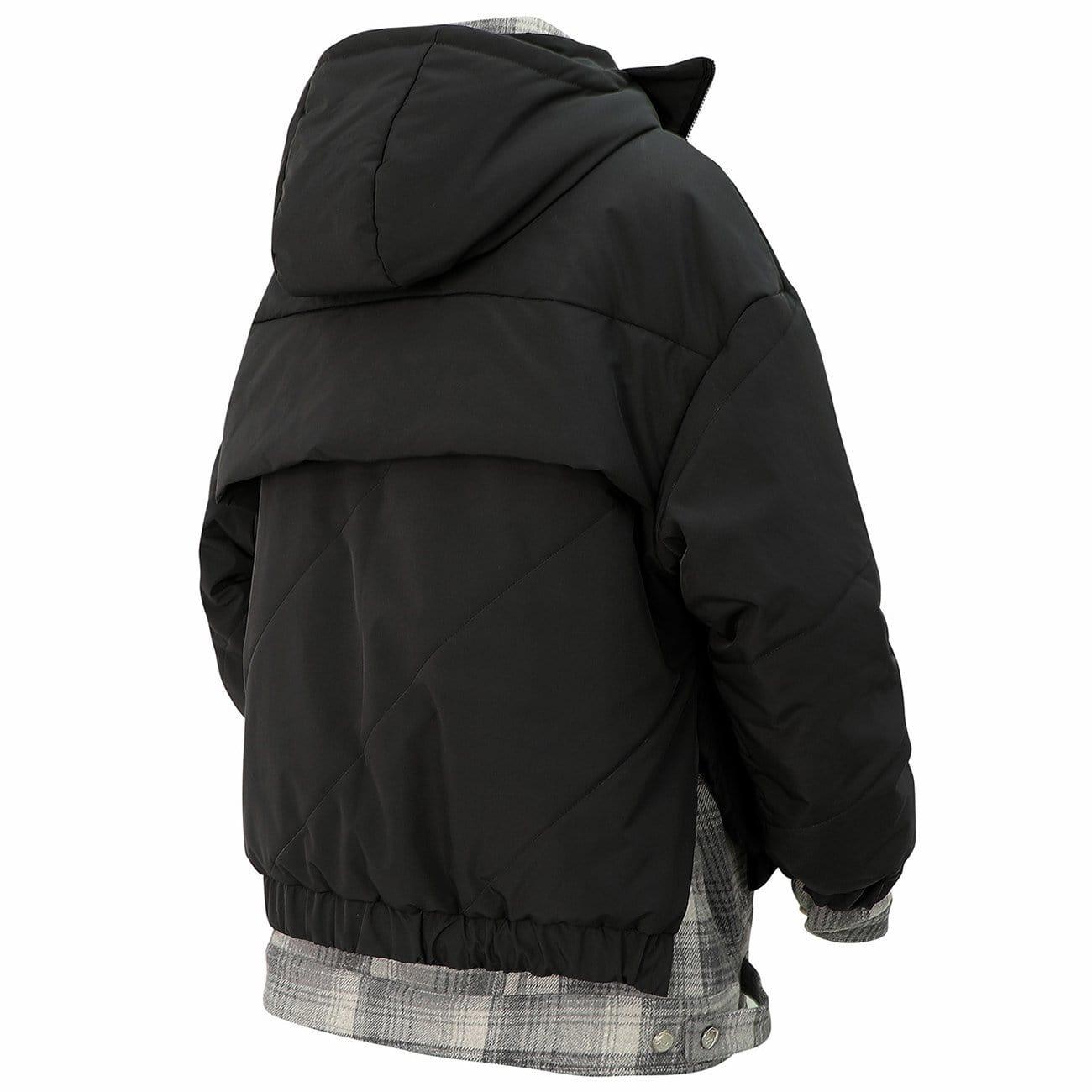 Fake Two Plaid Winter Coat