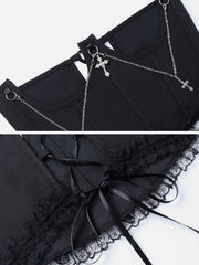 Cross Chain Corset Waist Vest