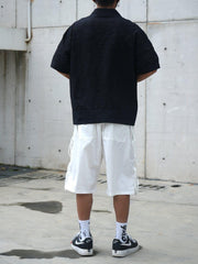 Chain Zip Up Short Sleeve Shirt