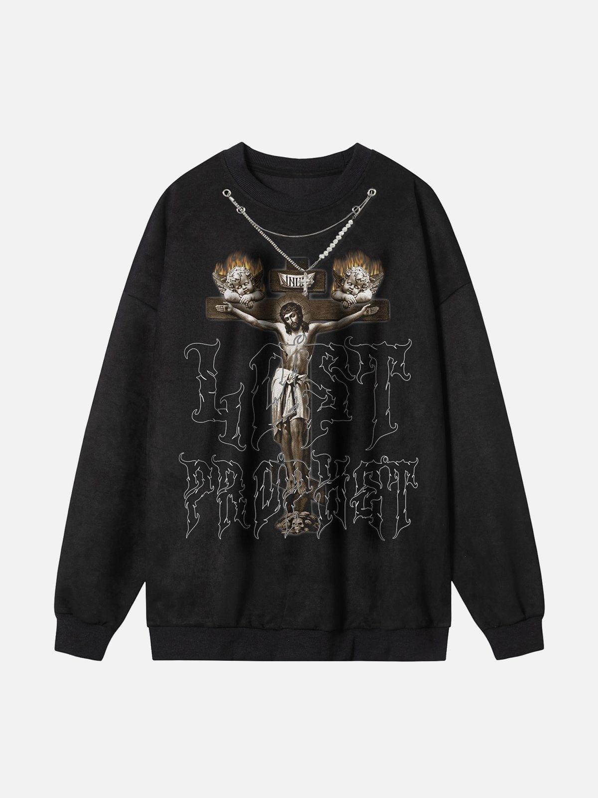 Cross Necklace Sweatshirt