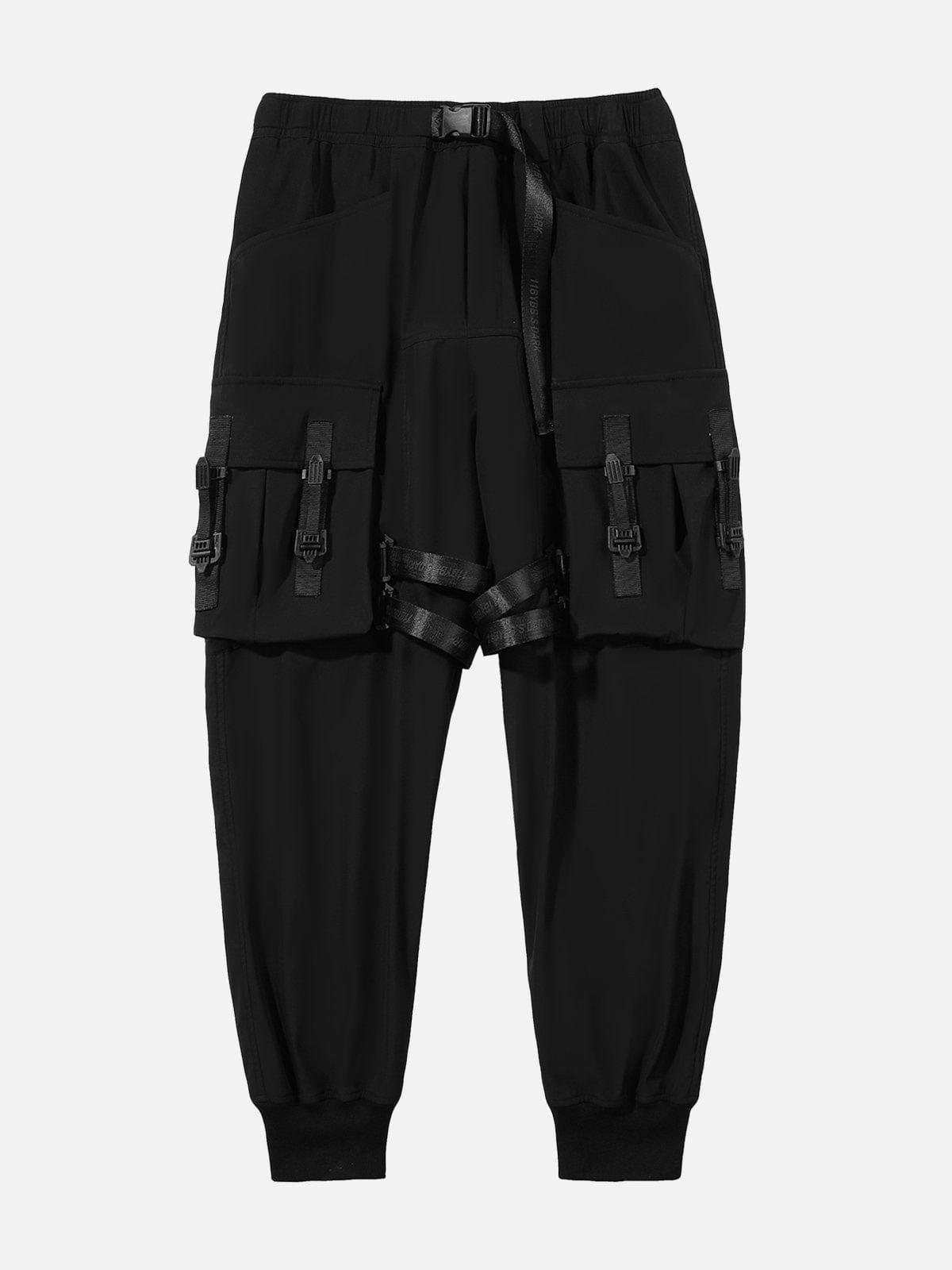 Schoolbag Buckle Pockets Cargo Pants