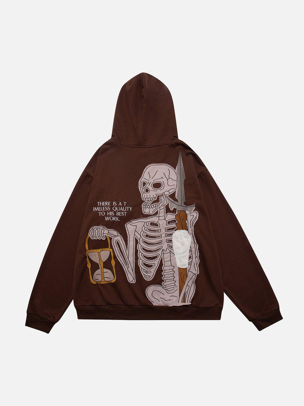 Skeleton Hourglass Zip Up Hoodie