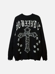 Crucifix Gothic Alphabet Sweater