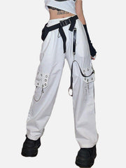 Punk Chain Wide Leg Pants