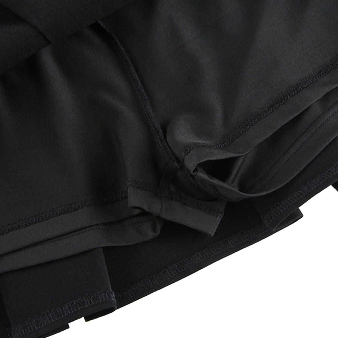 Dark Babes High-waisted Leather Pleated Skirt