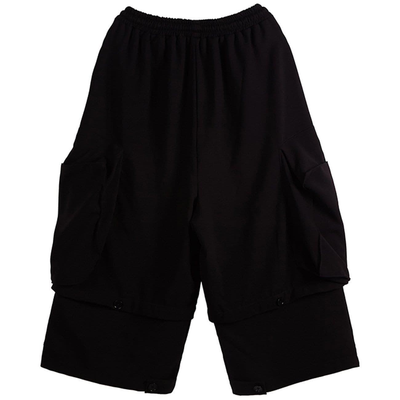 Dark Patchwork Fake Two Oversized Ankle-length Pants