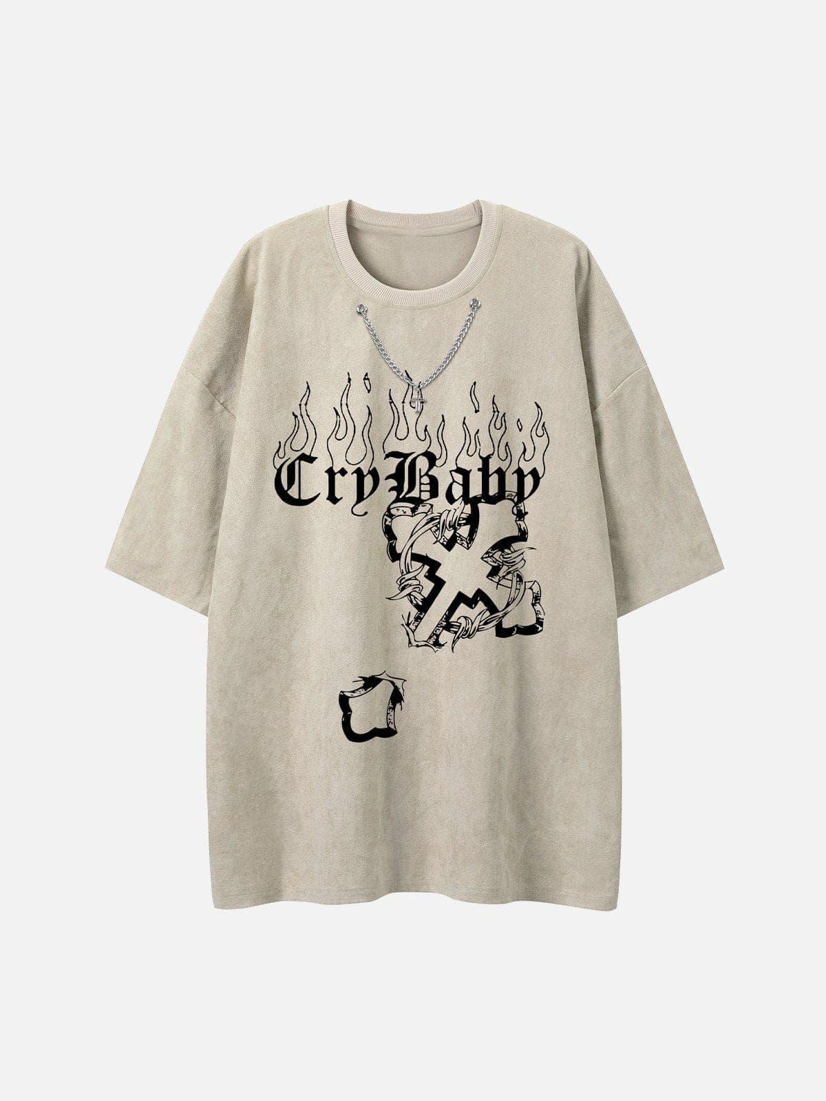 Flame Cross Graphic Tee