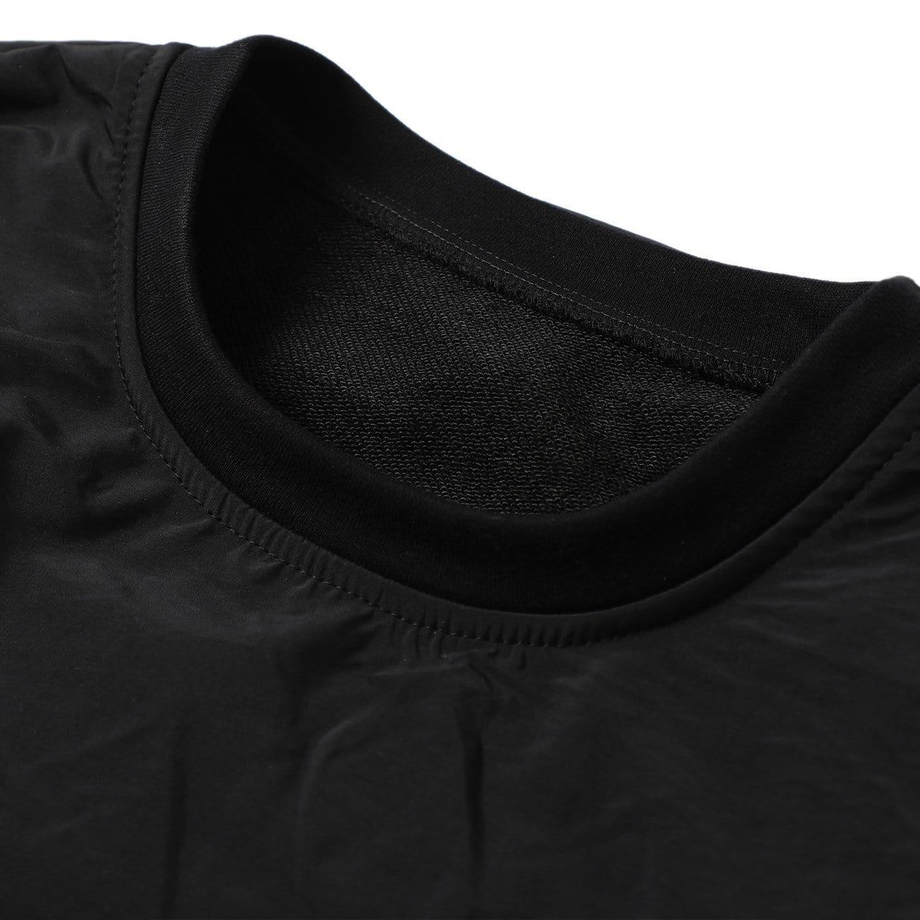 Fake Two Zipper Embroidery Decorative Pocket Tee