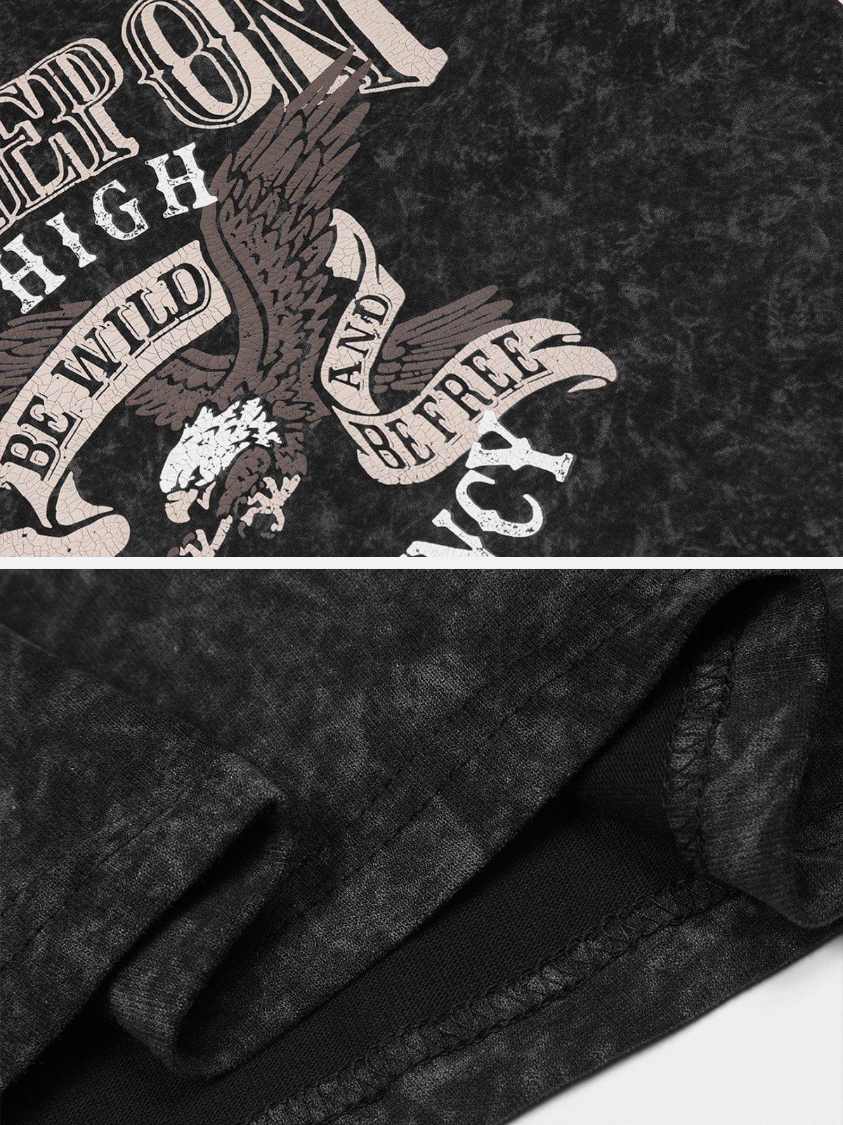 Washed Eagle Letters Graphic Tee