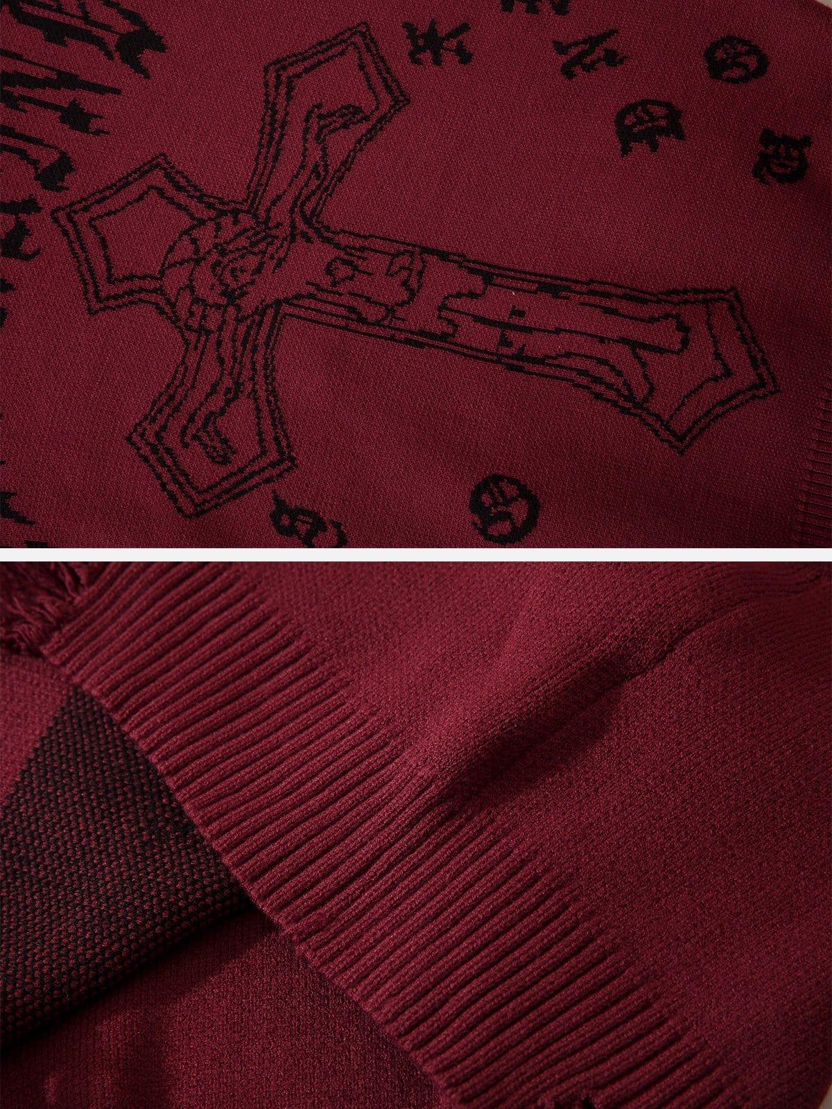 Crucifix Gothic Alphabet Sweater