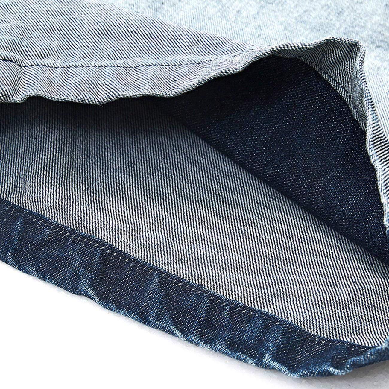 Paneled Contrast Denim Shorts