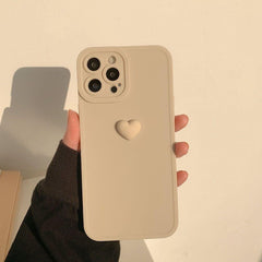 Korean 3D Heart Soft Cute Phone Cases For iPhone 14 13 12 11 Pro Max XS X XR 7 8 Plus SE