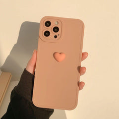 Korean 3D Heart Soft Cute Phone Cases For iPhone 14 13 12 11 Pro Max XS X XR 7 8 Plus SE