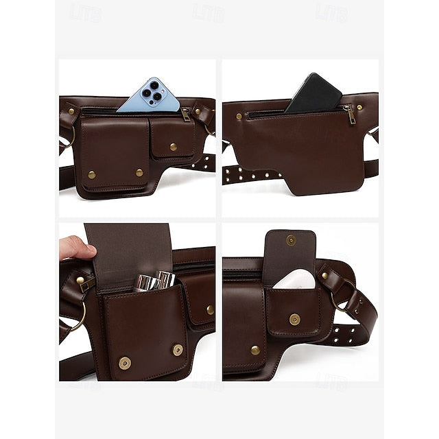 Bag Utility  with Vintage Belt Faux Leather