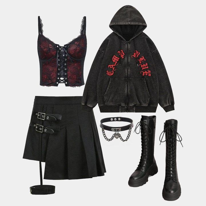 Chain Decoration Irregular Skirt