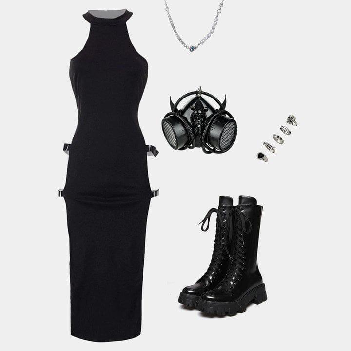 Hollow Side Slit Dress