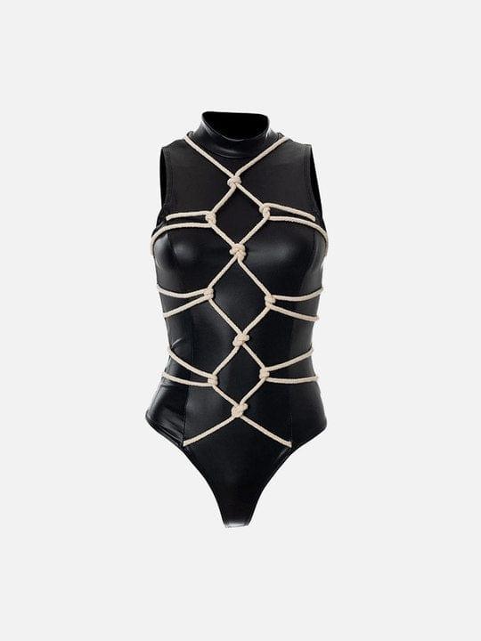 Strap PU Bodysuit