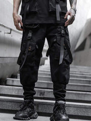 Webbing Dark Black Pants