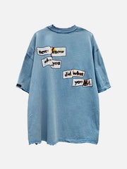 Distorted Portrait Graphic Cotton Tee
