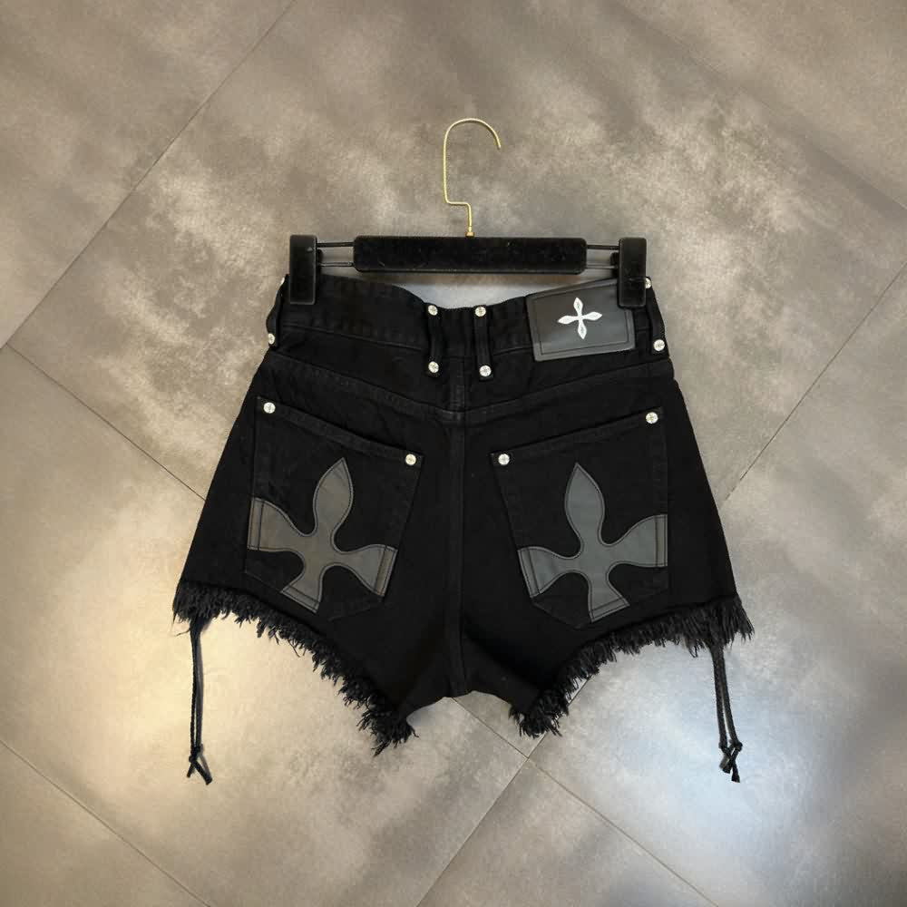 Lace Up Gothic Denim Shorts