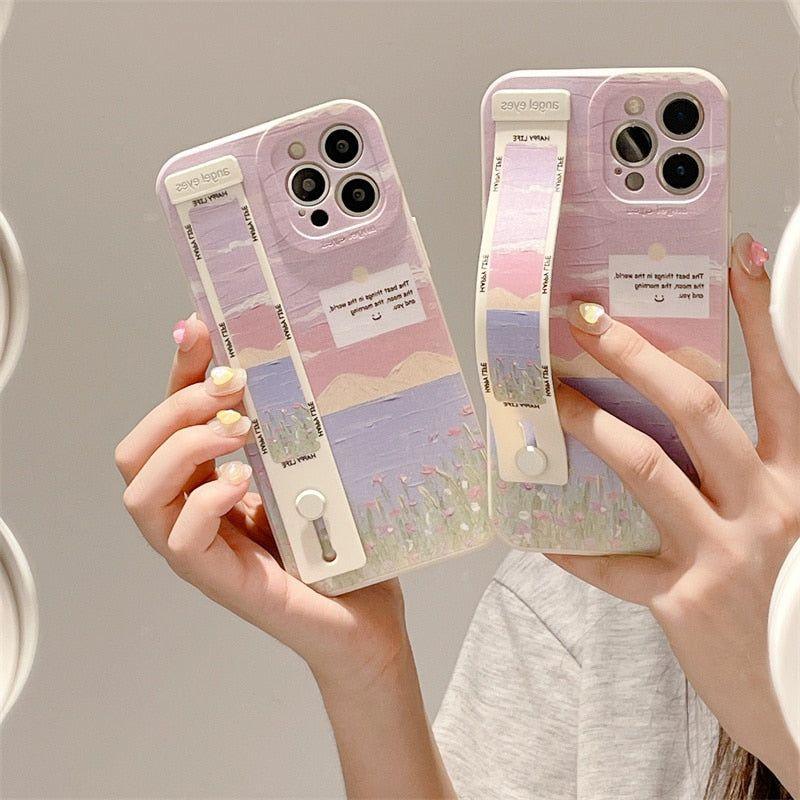 Landscape Painting Cute Phone Cases for iPhone 13, 14 Pro, 12, 11, XS Max, X, XR, 7, 8 Plus