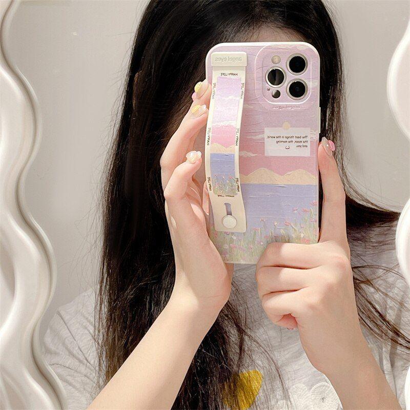 Landscape Painting Cute Phone Cases for iPhone 13, 14 Pro, 12, 11, XS Max, X, XR, 7, 8 Plus