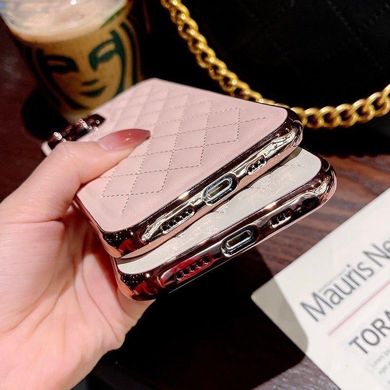 Leather Plating Cute Phone Cases For iPhone 13 12 Pro Max 7 8 Plus X XS XR 11 SE 2 2020 10