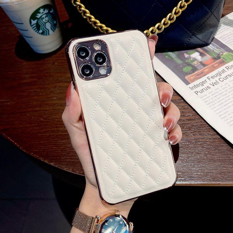 Leather Plating Cute Phone Cases For iPhone 13 12 Pro Max 7 8 Plus X XS XR 11 SE 2 2020 10